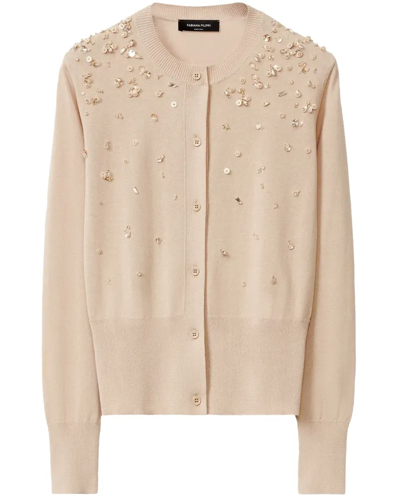 Fabiana Filippi Cardigan mit Pailletten - Braun Braun
