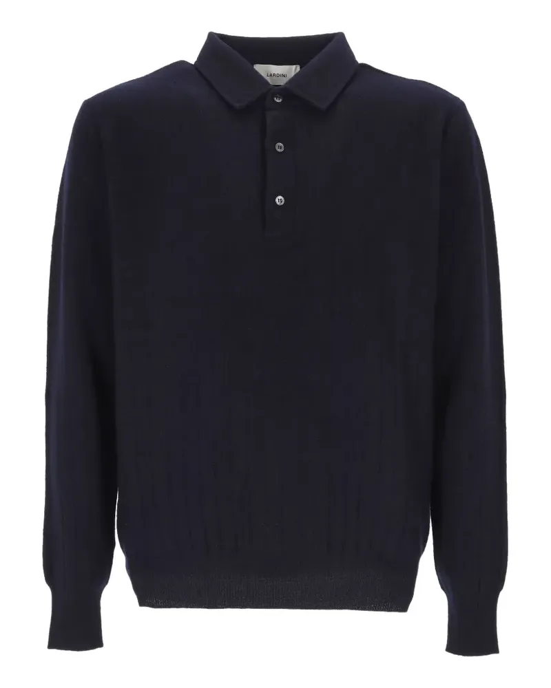 LARDINI Geripptes Poloshirt aus Kaschmir - Blau Blau