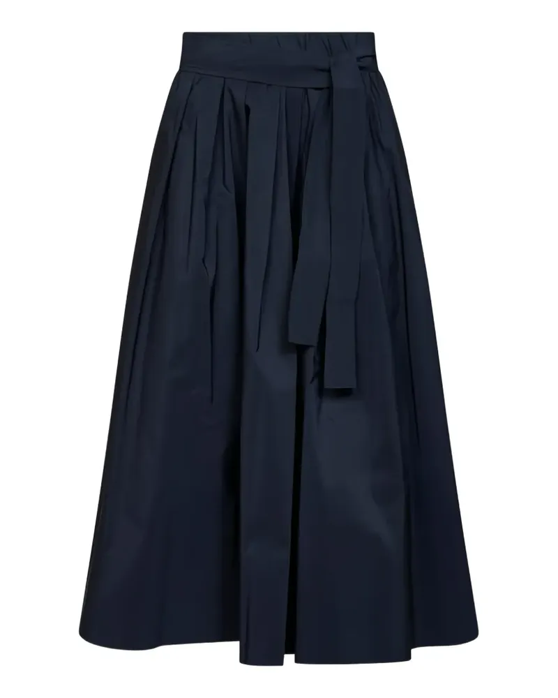 Max Mara Plissierter Midirock mit Gürtel - Blau Blau