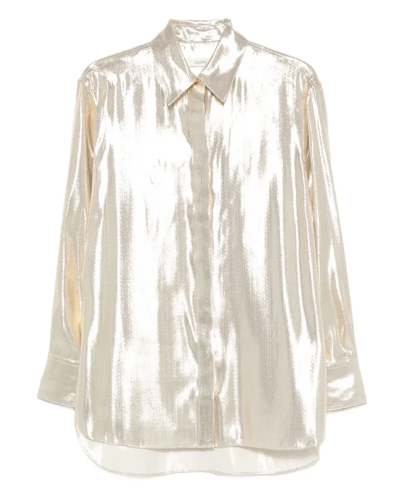 Joseph Capri Metallic-Oberteil mit Knöpfen - Gold Gold