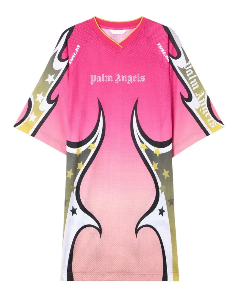 Palm Angels Racing Minikleid mit grafischem Print - Rosa Rosa