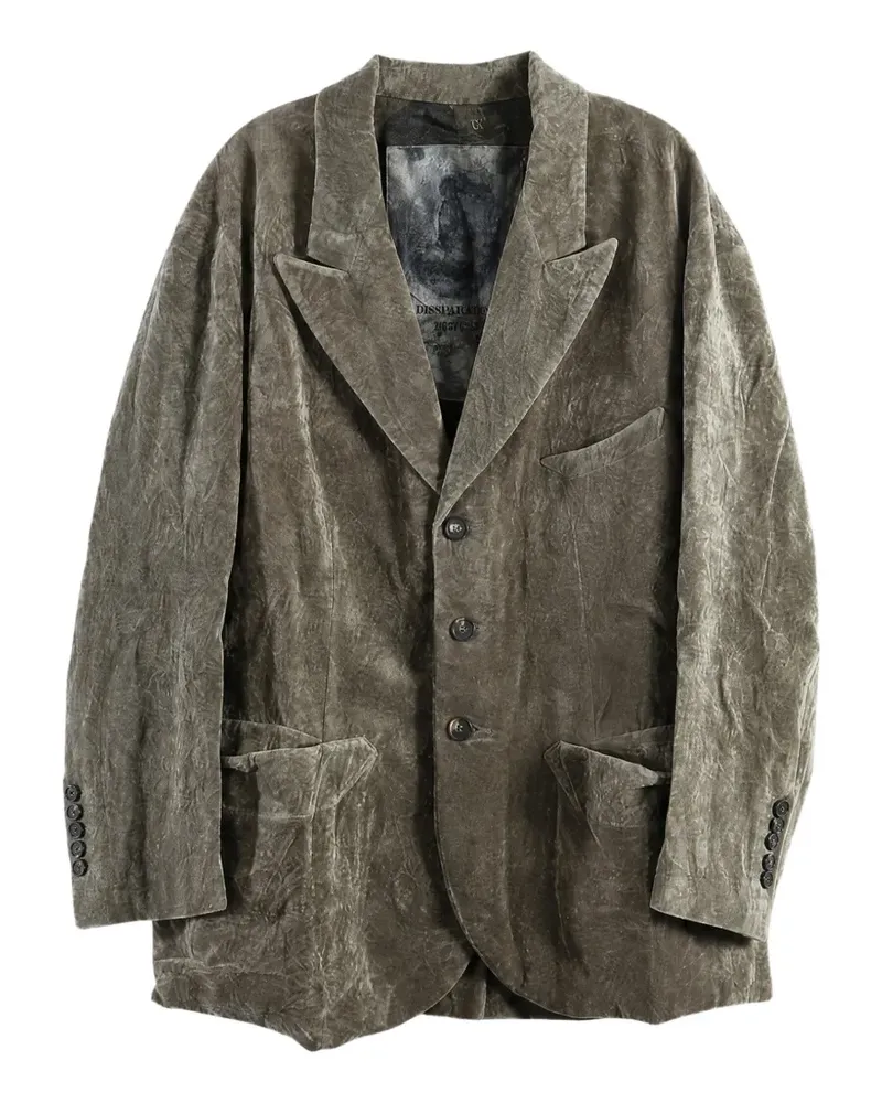 Ziggy Chen crushed-velvet blazer - Grau Grau