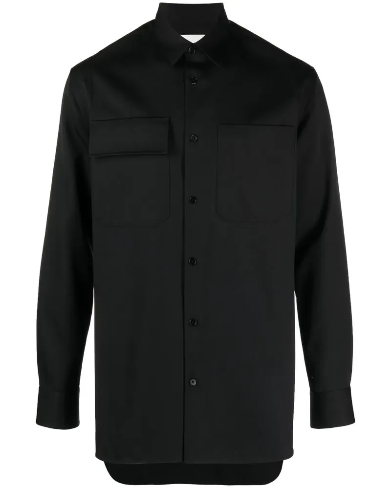 Jil Sander Klassisches Hemd - Schwarz Schwarz