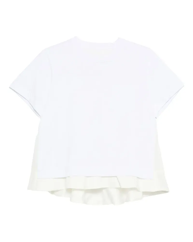 Sacai Gerüschtes T-Shirt im Layering-Look - Weiß Weiß