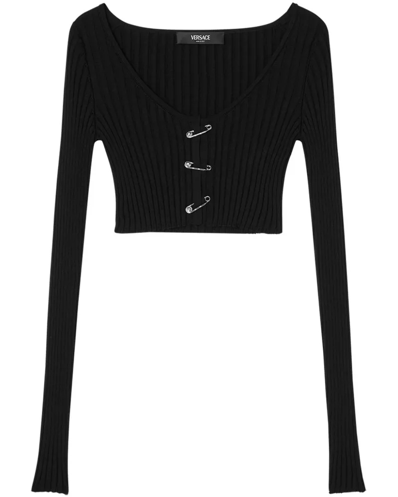 Versace Cropped-Cardigan - Schwarz Schwarz