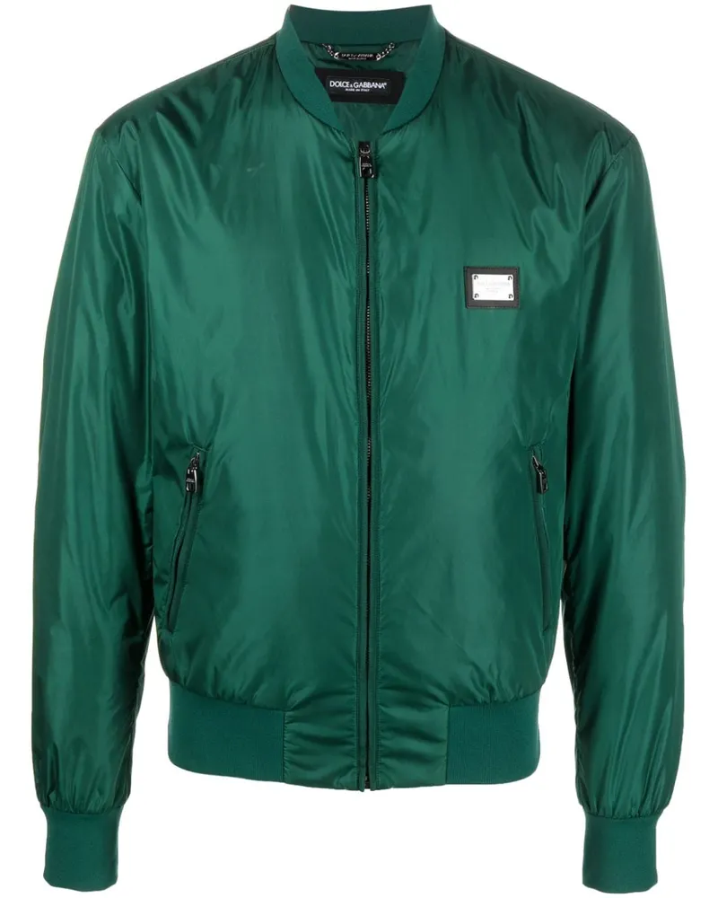 Dolce & Gabbana Sportjacke mit Logo-Schild - Grün Grün