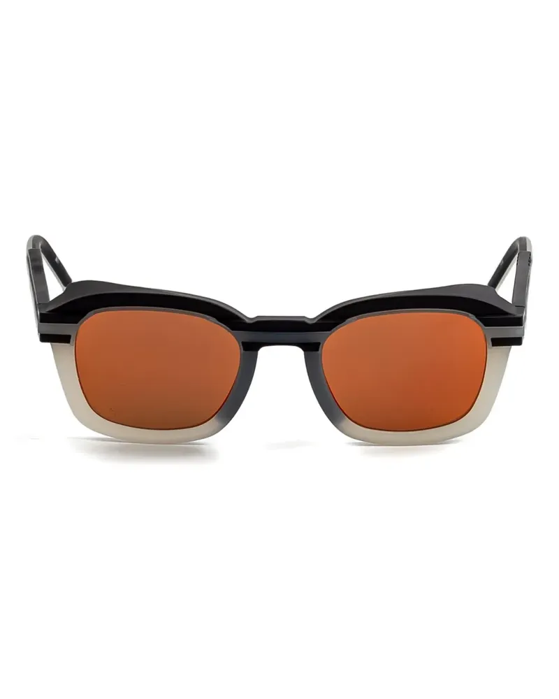 Thom Browne Sonnenbrille mit eckigem Gestell - Schwarz Schwarz