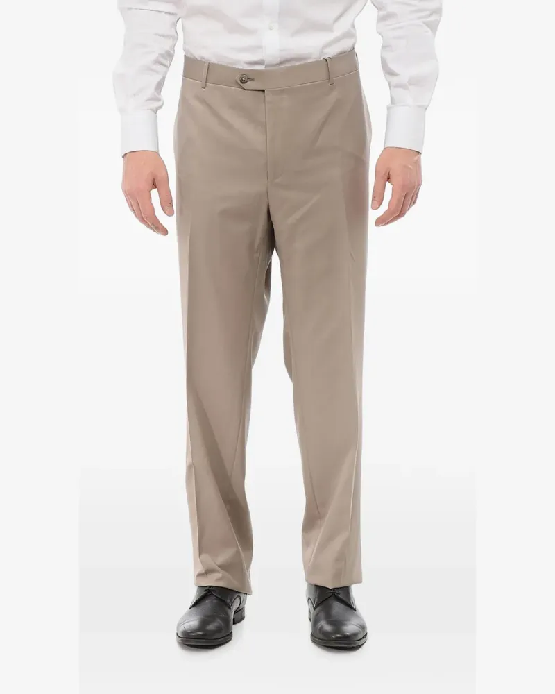 Corneliani virgin-wool tailored trousers - Nude Nude