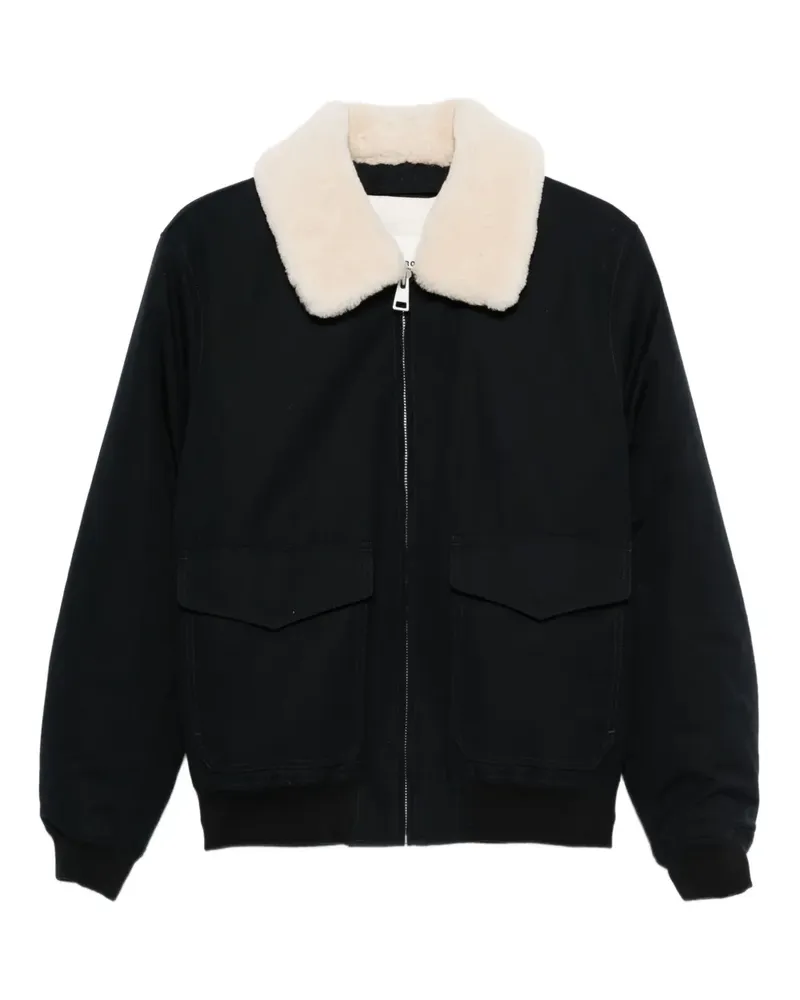 Sandro Jacke mit Shearling-Kragen - Blau Blau