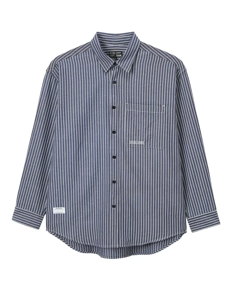 Izzue Hemd mit gestreifter Tasche - Blau Blau