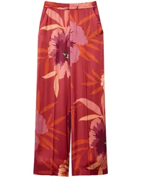 Twin-Set Weite Hose mit Blumen-Print Rot