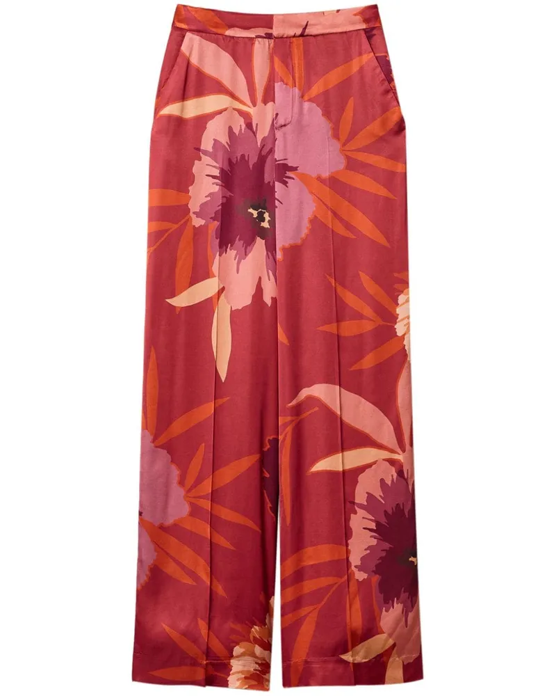Twin-Set Weite Hose mit Blumen-Print - Rot Rot