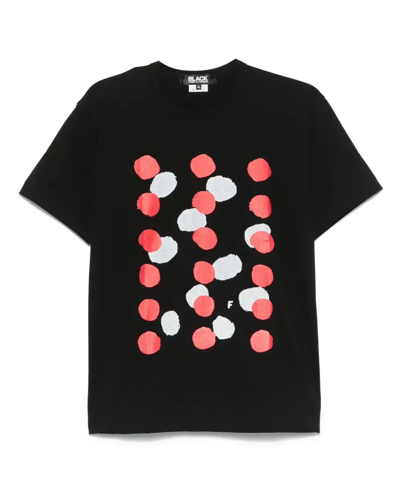 Comme des Garçons Gepunktetes T-Shirt - Schwarz Schwarz