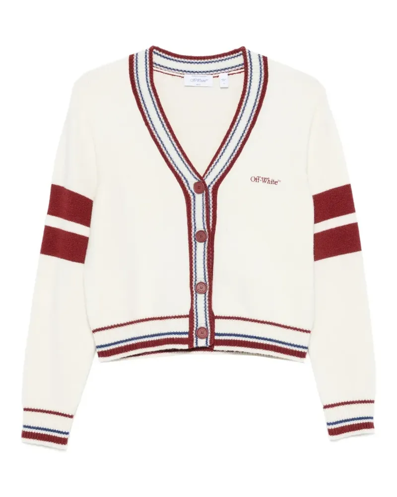 OFF-WHITE Cropped-Cardigan mit Streifen - Nude Nude