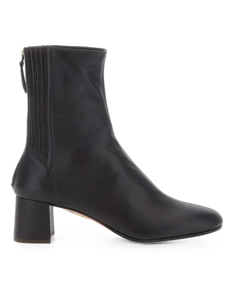 Aquazzura rear-zip ribbed-panel ankle boots - Braun Braun