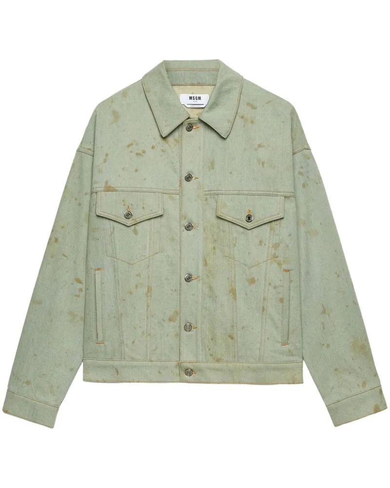 MSGM Jeansjacke mit Flecken - Blau Blau