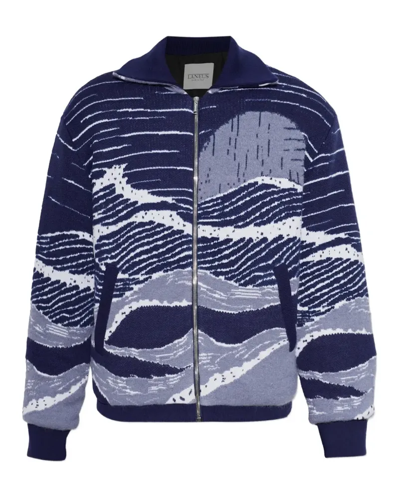 Laneus Cardigan mit Reißverschluss - Blau Blau