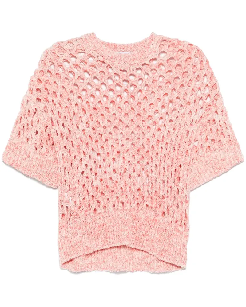 Moschino Pullover mit Lochstrickmuster - Rosa Rosa