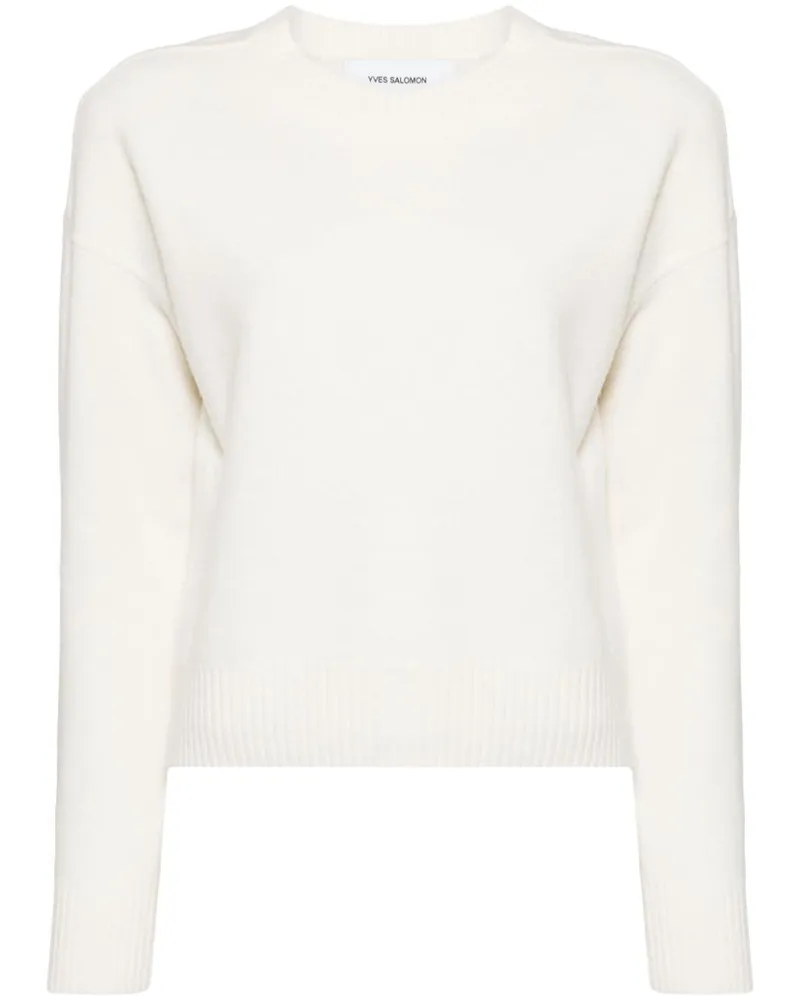 Yves Salomon Pullover mit rundem Ausschnitt - Weiß Weiß
