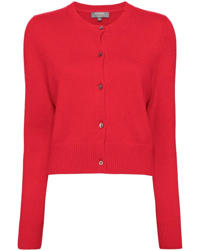 N.Peal Cropped-Cardigan aus Kaschmir - Rot Rot