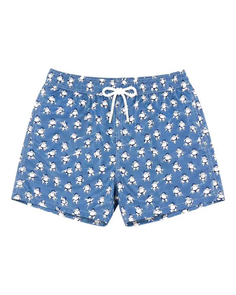 MC2 Saint Barth sumo-print drawstring swim shorts - Blau Blau