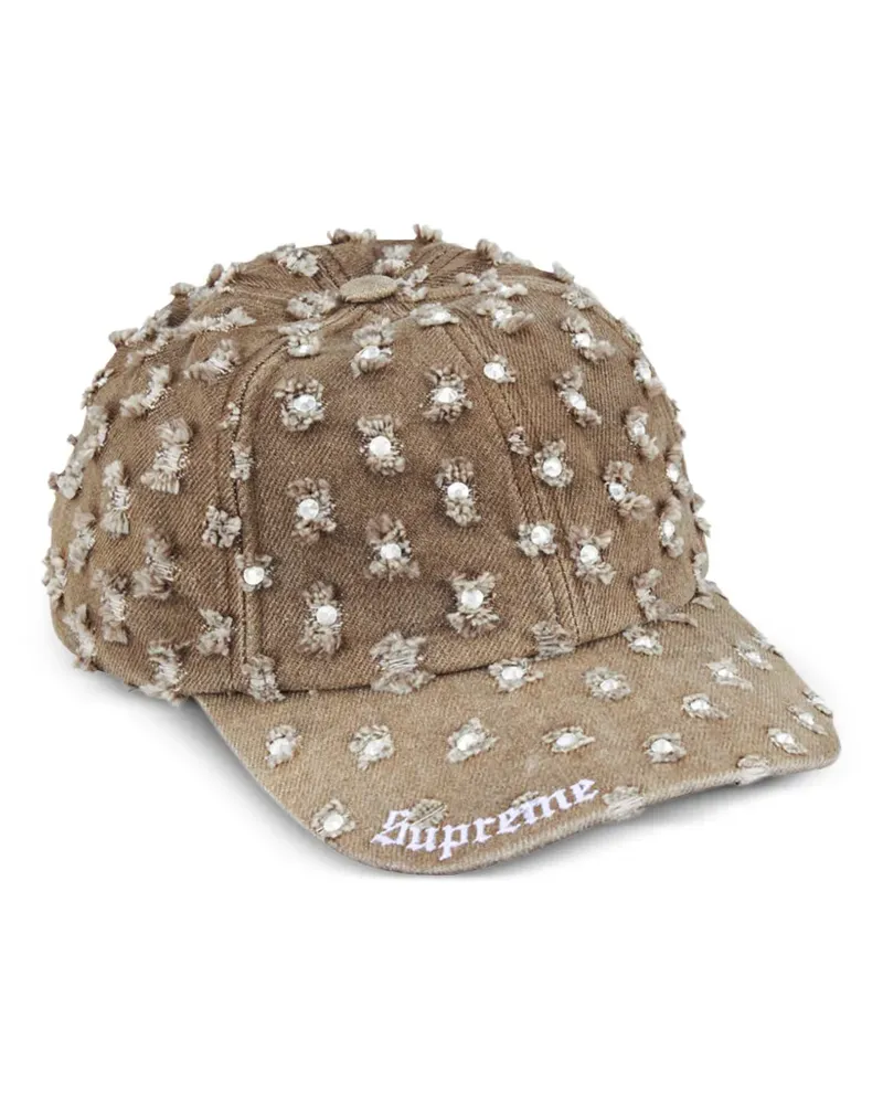 Supreme Being Baseballkappe mit Lochmuster und Strass - Nude Nude
