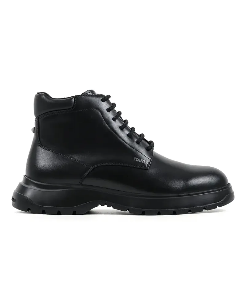 Karl Lagerfeld Schnürstiefel aus Leder - Schwarz Schwarz