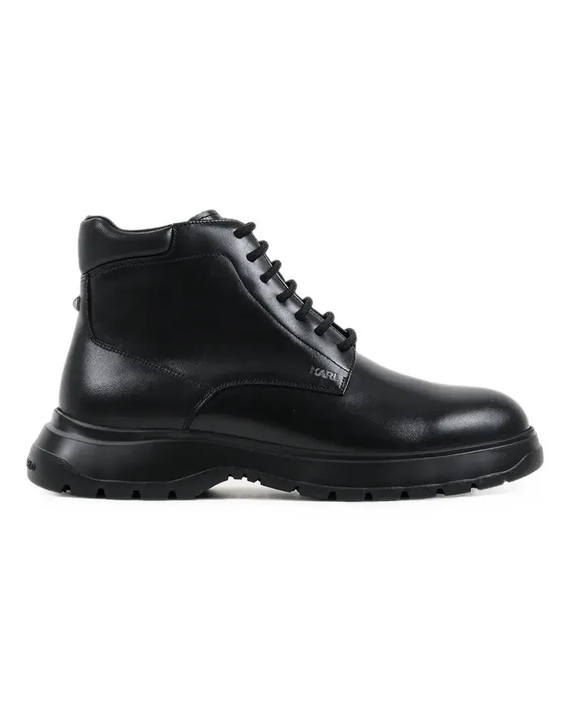 Karl Lagerfeld Schnürstiefel aus Leder - Schwarz Schwarz