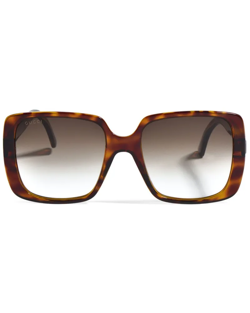 Gucci Sonnenbrille mit eckigem Gestell - Braun Braun