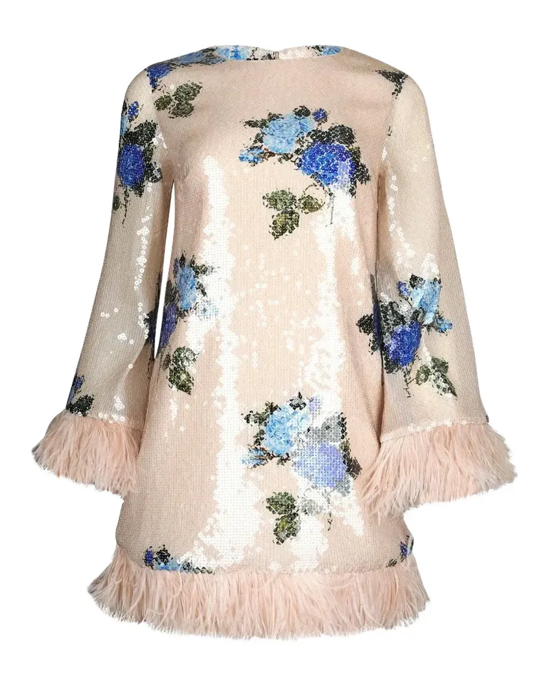 Borgo De Nor Stevie sequin feather dress - Rosa Rosa