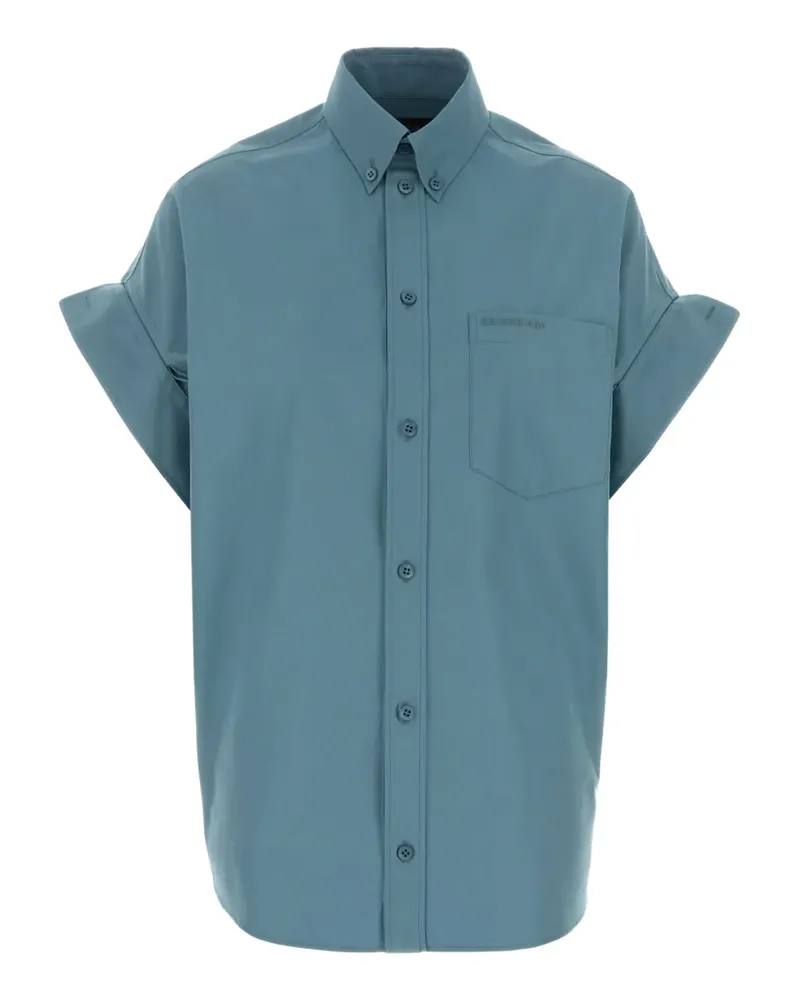 Balenciaga oversized short-sleeve shirt - Blau Blau