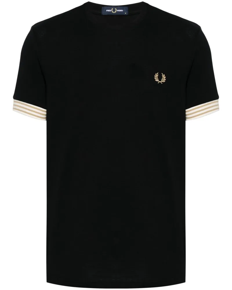 Fred Perry T-Shirt mit Logo-Stickerei - Schwarz Schwarz