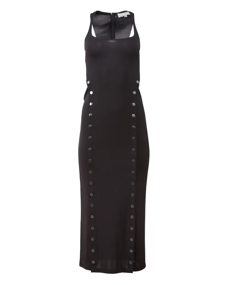 Fleur Du Mal Undo Me Midikleid mit Zierknöpfen - Schwarz Schwarz