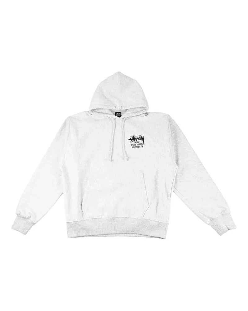 Stüssy logo-print drawstring hoodie - Grau Grau