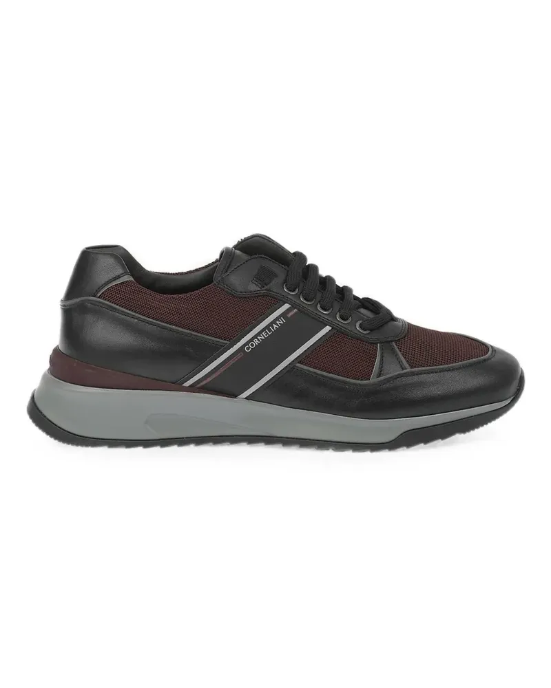 Corneliani logo-print panelled sneakers - Schwarz Schwarz