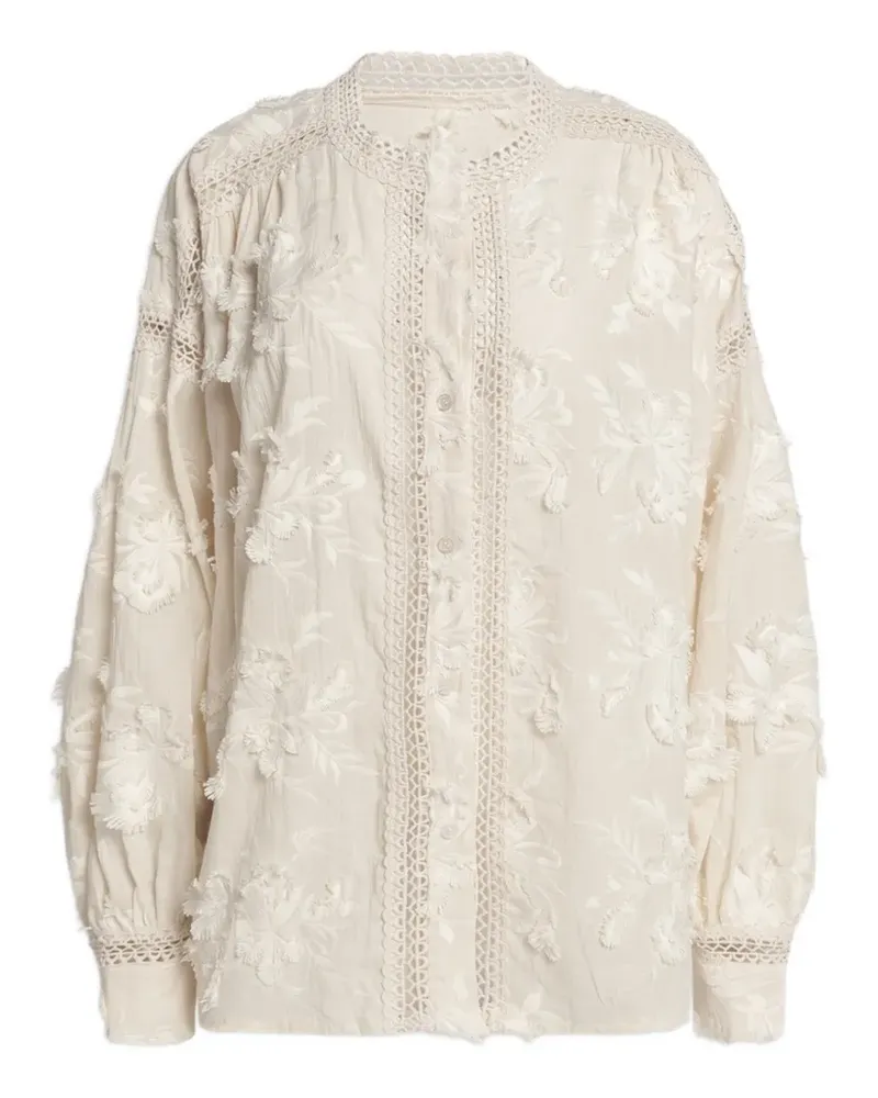 Weili Zheng floral-embroidered blouse - Weiß Weiß