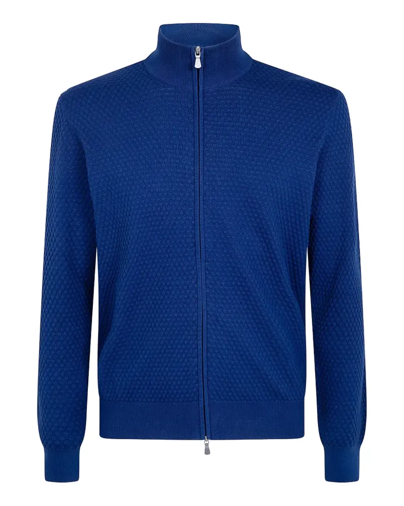 Gran Sasso honeycomb-knit zip-up jacket - Blau Blau