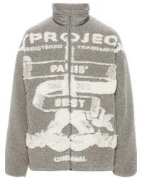 Y/PROJECT Fleecejacke mit grafischem Muster Grau