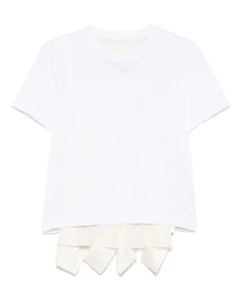 Sacai T-Shirt im Layering-Look - Weiß Weiß