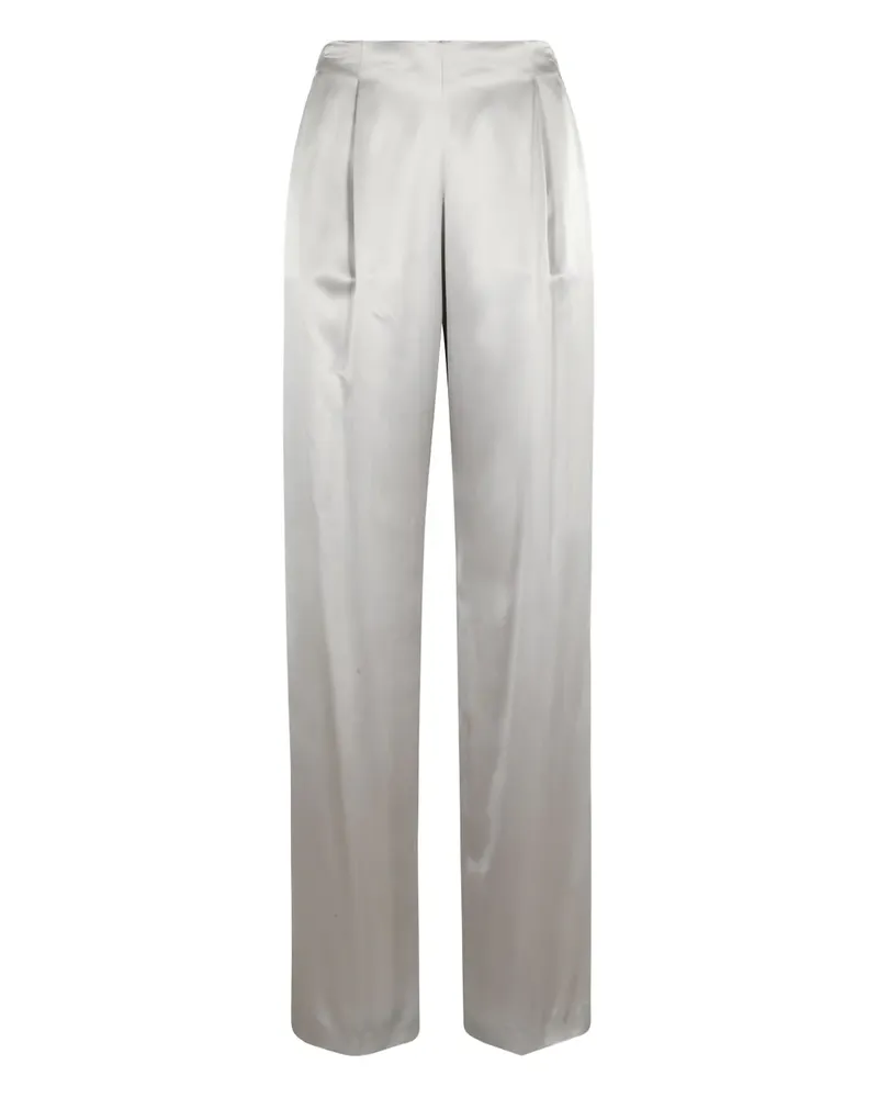 Alberta Ferretti Straight-Leg-Hose mit Falten - Silber Silber