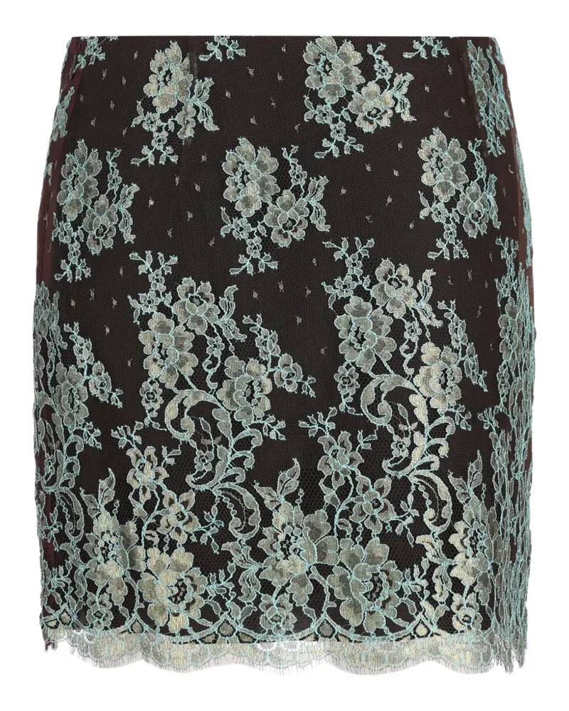 Valentino Garavani Minirock mit floraler Spitze - Rot Rot