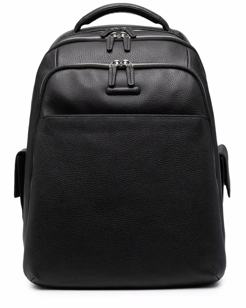 Piquadro Rucksack aus Leder - Schwarz Schwarz