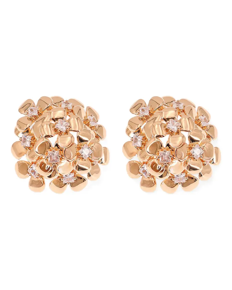 Self-Portrait flower-detail stud earrings - Gold Gold