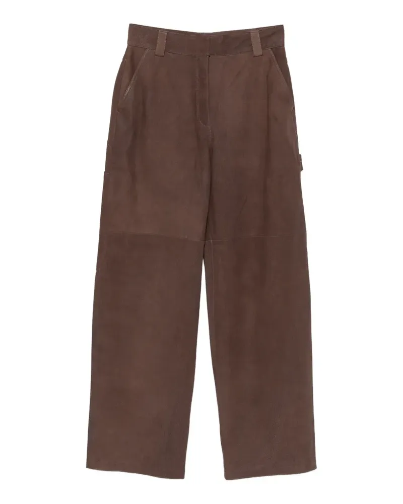IRO Hose mit Ledereinsätzen - Braun Braun