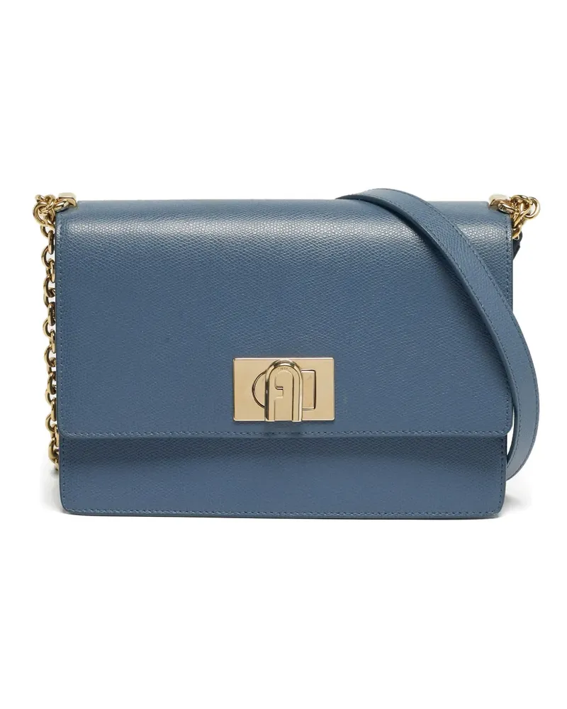 Furla 1927 Schultertasche mit Klappkette - Blau Blau