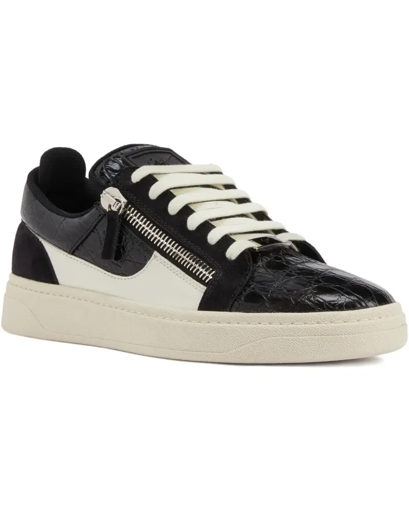 Giuseppe Zanotti GZ94 Sneakers mit Kroko-Optik - Schwarz Schwarz