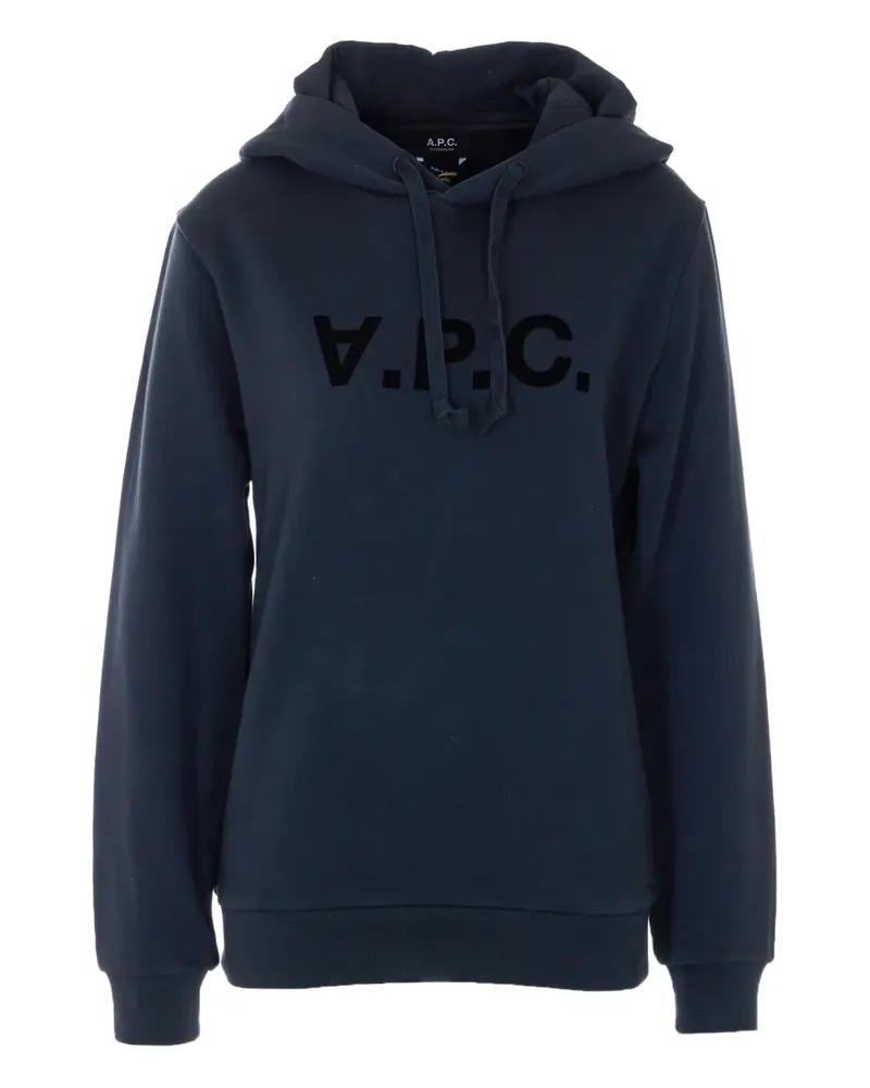 A.P.C. Hoodie aus Samt - Blau Blau