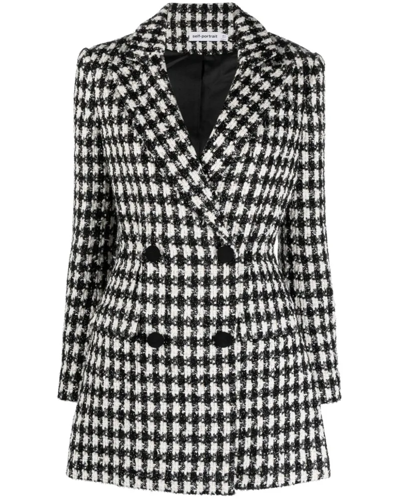 Self-Portrait Boucle-Kleid im Blazer-Look - Schwarz Schwarz