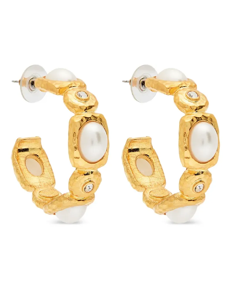 Kenneth Jay Lane faux-pearl-embellished earrings - Gold Gold