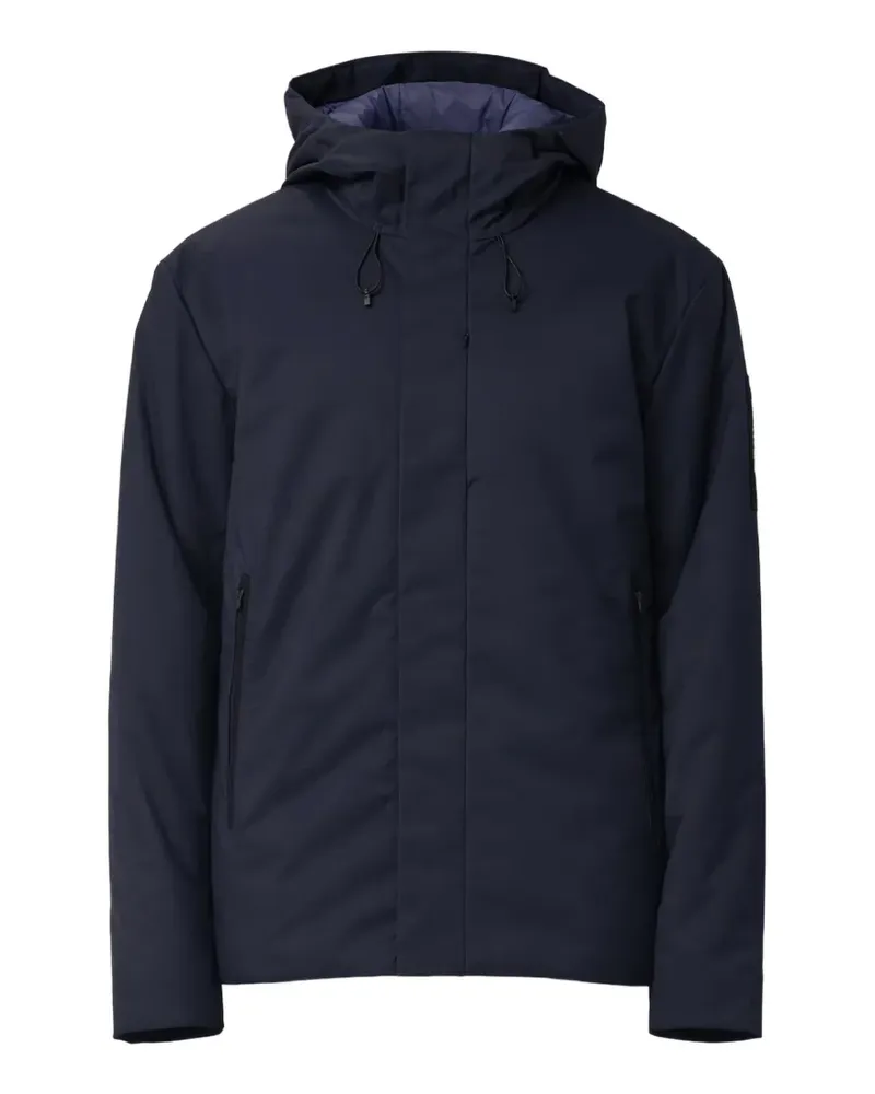 EA7 hooded logo-patch jacket - Blau Blau